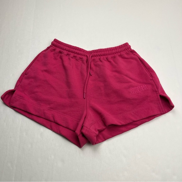 Ganni‎ Pink Software Mini Shorts Womens Size Medium Athleisure Athletic *FLAWED - Picture 1 of 16